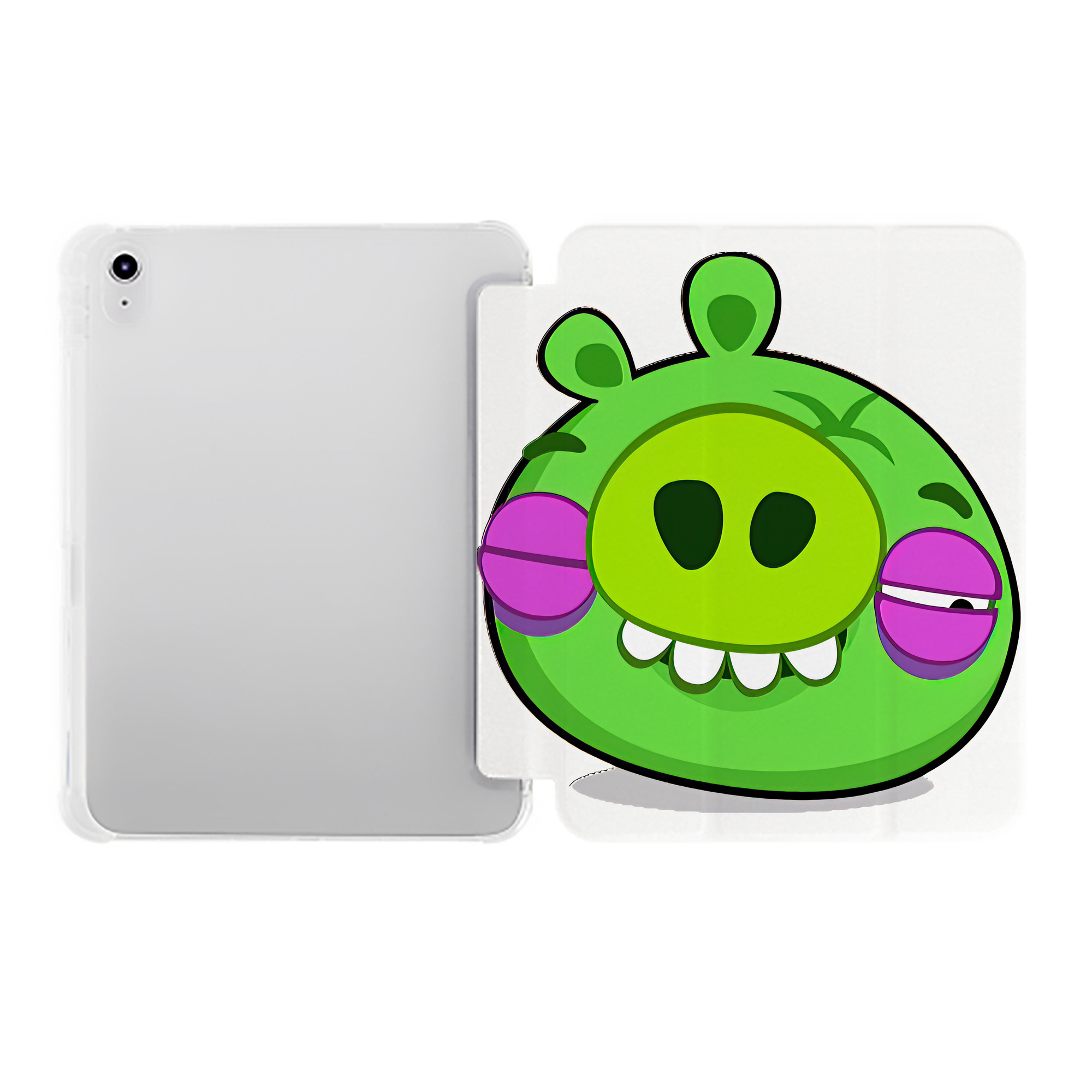 （画像用） Angry Birds アングリーバード IPad ケース ペン収納付き 三つ折りスタンド PUレザー×シリコン 対応機種9.5/10.5/10.9インチ